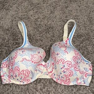 Playtex Pink and Blue Paisley Underwire Bra